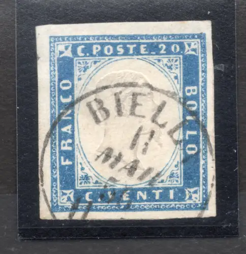 Sardinien IV Ausgabe Cent. 20 himmlische von 1855 Nr. 15f - Vignati