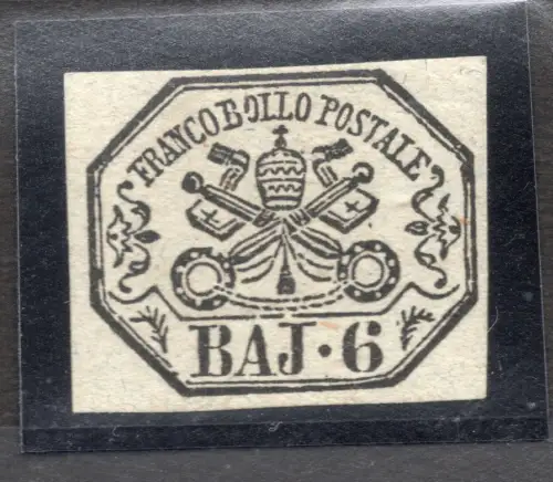 Päpstlich 6 Baj. grau gr. 7a gut marginiert - MH