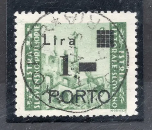 Istrien Slowenische Küste 1 Lira 'P' schmal und Rundstich gebraucht