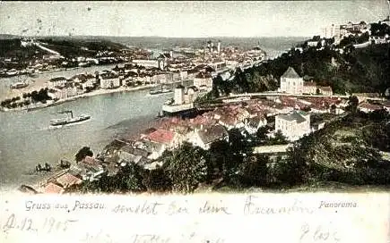 G. a. Passau v.1905 Teil-Stadt-Ansicht (15037)