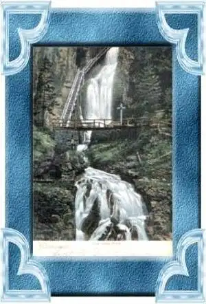 Mariazell v. 1907  Wasserfall-Zum toten Weib mit Kreuz  (10611)