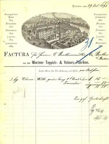 Wurzen v. 1898 Teppich & Velours Fabriken ( 222)