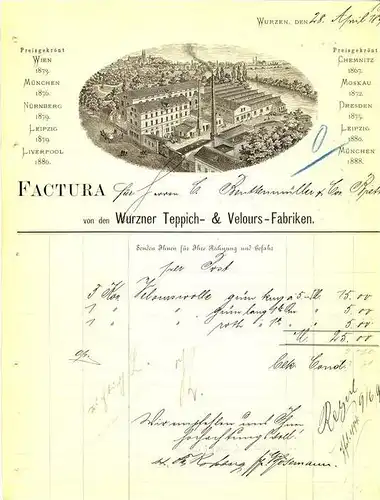 Wurzen v. 1896 Teppich & Velours Fabriken ( 223)