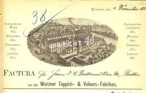 Wurzen v. 1888 Teppich & Velours Fabriken (225)