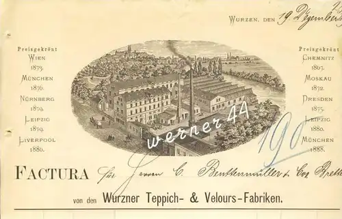 Wurzen v. 1892 Teppich & Velours Fabriken ( 227)