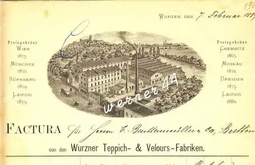 Wurzen v. 1889 Teppich & Velours Fabriken ( 229)