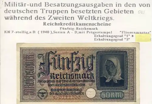 Millitär & Besatzungsausgabe v. 1940  siehe beschreibung !! (063)