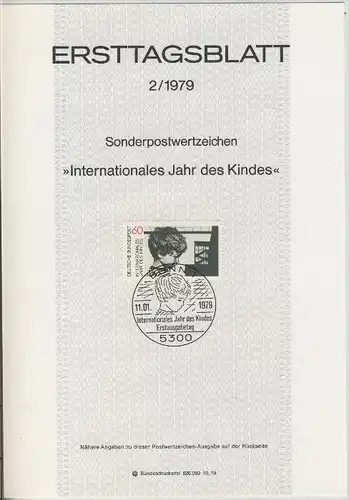 BRD - ETB (Ersttagsblatt) 2/1979
