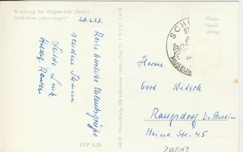 Walsburg bei Ziegenrück v. 1967  FDGB Heim "Marx-Engels"    --  siehe Foto !!  (29203)