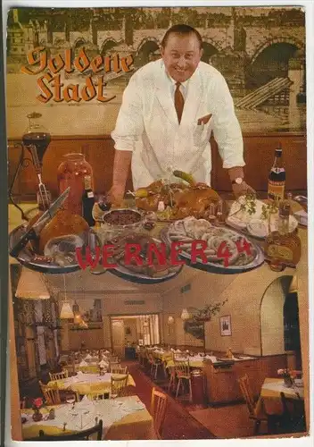 München v. 1968 Böhmisches Spezialitäten-Restaurant "Goldene Stadt" mit Dusan Hubacek  (38045)