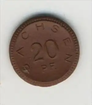 Sachsen v. 1921  20 Pfennig (Porzellangeld-Meissen)   (40499-60)