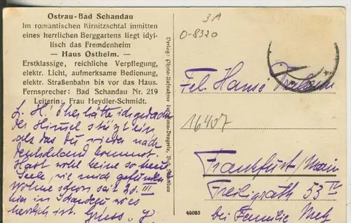 Bad Schandau v.1926 Haus Ostheim,Leiterin Heydler-Schmidt  (16407)