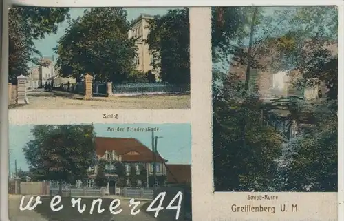 Greiffenberg v. 1918 Schloß,Schloß Ruine,Friedenslinde mit Gasthof (32945)