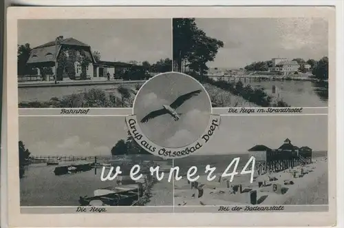 Ostseebad Deep v. 1938 Bahnhof,Rega mit Strandhotel,Die Rega,Badeanstalt  (35861)