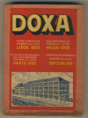 Le Locle / Schweiz v. 1929  Kiste Doxa mit Uhrenkleinteile    (2)