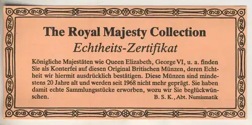 Grossbritannien v. 1919,1957,1939,1946,1954 The Royal Majesty Collection  (Münzen K3)