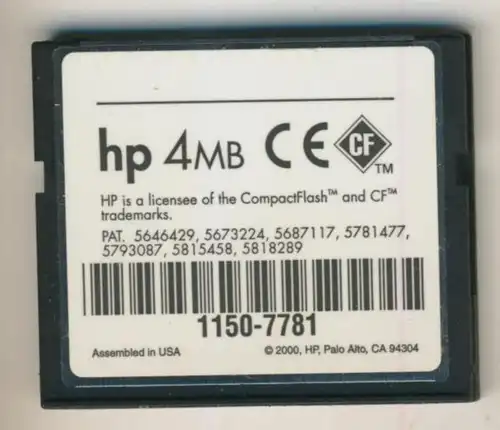 HP - Compact Flash Speicherkarte 4 MB Memory Card (MB)