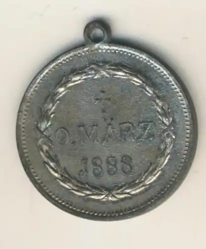 Alte Medaille KAISER WILHELM 9. März 1888 (Todestag)  (50199-15)