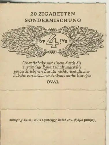 Oval Zigaretten Sondermischung - Typ 4 Pfg. ca. von 1944/45  (51372)