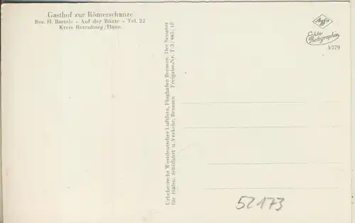Rotenburg v. 1955  Gasthof zur Römerschanze, Bes. H. Bartels  (52173)