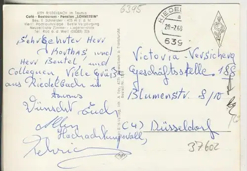 Riedelbach im Tanus v. 1968 Pension "Lohnstein" und 12 Ansichten (37602)