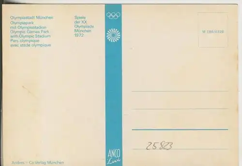 München v. 1972  Olympiapark & Olympiastation -- Original Ausgabekarte von 1972   (25823)