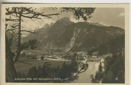 Scharnitz v. 1920  Dorfansicht mit Ahrenspitzen  (50985)
