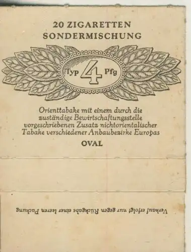 Oval Zigaretten Sondermischung - Typ 4 Pfg. ca. von 1944/45  (51371)