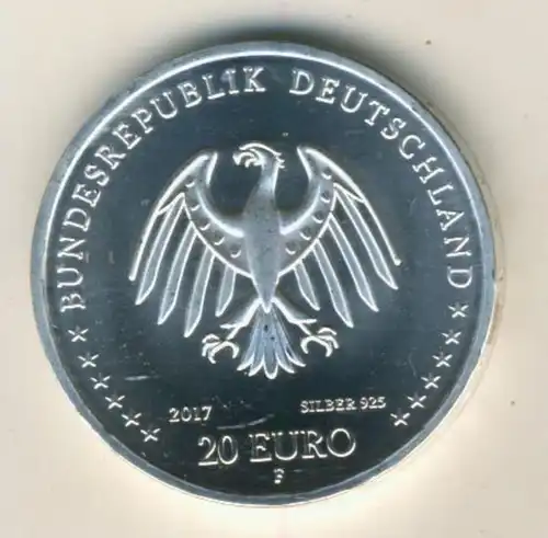 20 Euro Silbermünze 2017 bfr  300. Geburtstag Johann Joachim Winckelmann mit Echtheits-Urkunde  (51697)