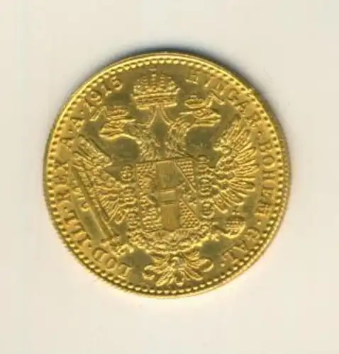 1 Dukat 1915, Gold Franc IOS I D G Avstriae Imperator (Gold-Münzen 40499-61)