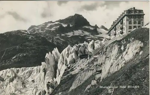 Rhonegletscher v. 1963  Gletscher und Hotel Belvedere (53993)