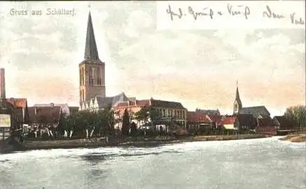 Schüttorf v.1906.Teil-Stadt-Ansicht & Vechte(15853-01