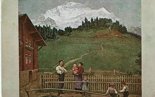 Hans Thoma v.1917 Abend in der Schweiz (17652)