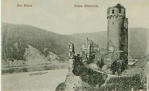 Der Rhein v.1916 Ruine Ehrenfels (19366)