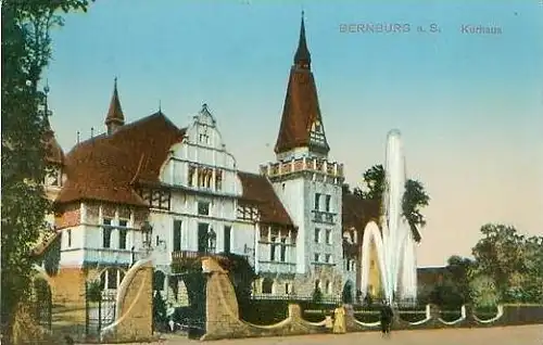 Bernburg v.1916 Kurhaus & Fontäne (19395)