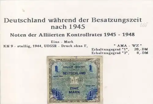 Besatzungszeit nach 1945 --- Noten der Alliierten Kontrollrates 1945-48   (068)