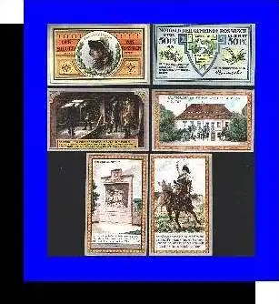 Städte Kleingeldscheine --- Banknoten während der Inflationszeit v. 1920  6 x 50 Pfennig - Satz  NOTGELD (N071)