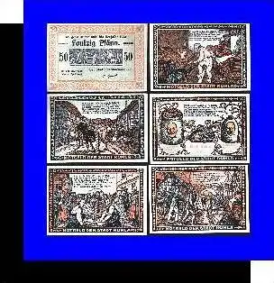 Städte Kleingeldscheine --- Banknoten während der Inflationszeit v. 1922  6 x 50 Pfennig - Satz  NOTGELD (N069)