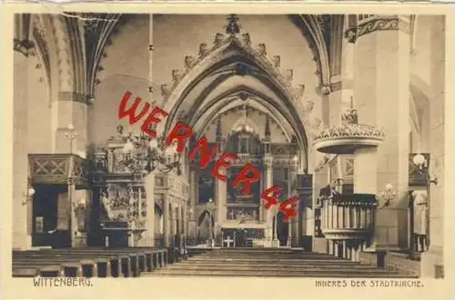 Wittenberg v.1927 Inneres der Stadtkirche (19727)