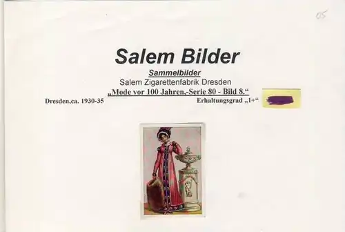 WERBUNGS-Sammelbild,SALEM   Zigarettenfabrik-Dresden  --- siehe beschr. !! (05)