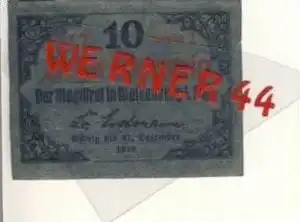 Städte Notgeldscheine - Banknoten während der Inflationszeit v.1918 Waldenburg-Schl. 10 Pfg. - "NOTGELD" (377)