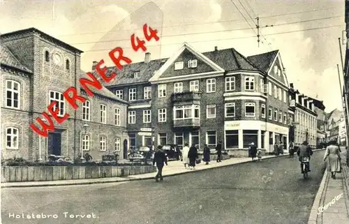 Holstebro Torvet v. 1950  Strasse & Geschäfte  (1074)