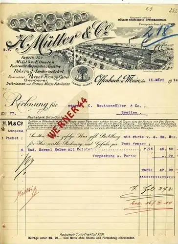 Offenbach v.1914 H.Müller Militär-Effecten (34992)