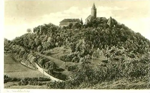 Leuchtenburg von 1927 Burg mit Weg (22416)