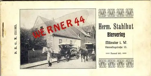 Münster v. 1906 Herm. Stahlhut Bierverlag --- siehe beschreibung !!  (23324-27)