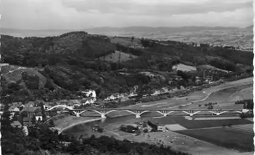 Vlotho v. 1962  Teil-Dorf-Ansicht mit dem Winterberg  (24410)