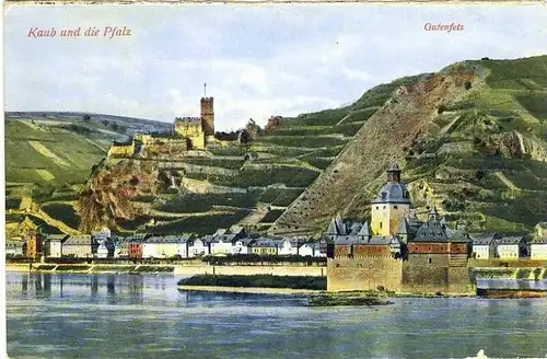 Kaub v. 1923  Burg, Teil-Stadt-Ansicht  (25316)