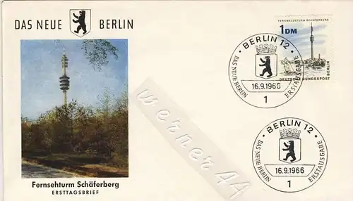 Ersttagsbrief v. 1966 - Berlin-Fernsehturm Schäferberg  (26251)