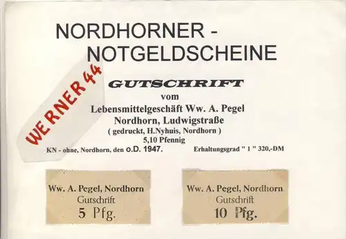 Städte Notgeldscheine -  v. 1947 Nordhorn 5,10 Pfg.  "NOTGELD" (085)