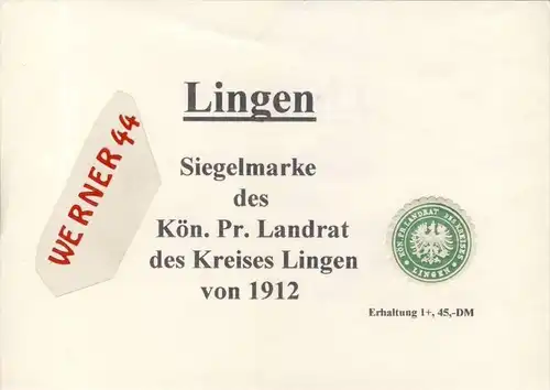 Lingen / Ems -  v. 1912  Siegelmarke (085)